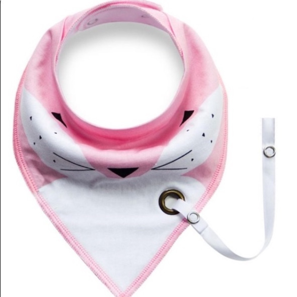 🦊 Adorable fox bandanna bib with pacifier clip